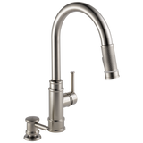 Delta Allentown Single-Handle Pull-Down Sprayer Kitchen Faucet with Soap Dispenser in SpotShield Stainless