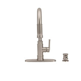 Delta Allentown Single-Handle Pull-Down Sprayer Kitchen Faucet with Soap Dispenser in SpotShield Stainless