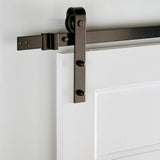 72 in. Dark Oil-Rubbed Bronze Strap Sliding Barn Door Track and Hardware Kit - Super Arbor