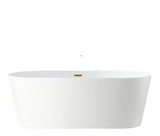 Vanity Art Bordeaux 67 in. Acrylic Flatbottom Freestanding Bathtub in White/Titanium Gold