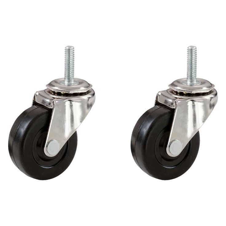2 in. Soft Rubber Threaded Stem Casters with 80 lb. Load Rating (2 per Pack)