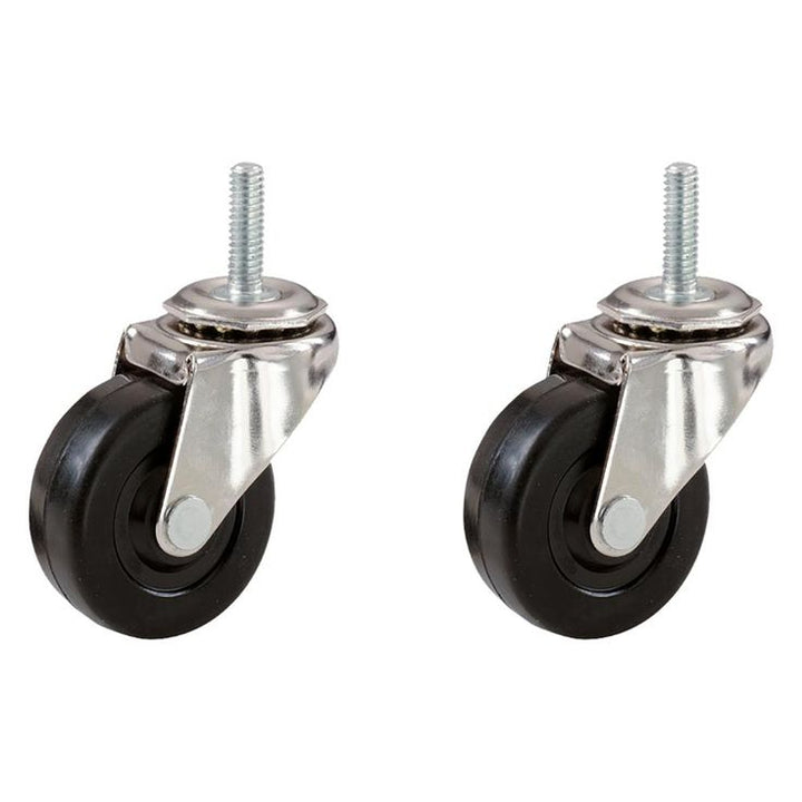 2 in. Soft Rubber Threaded Stem Casters with 80 lb. Load Rating (2 per Pack)