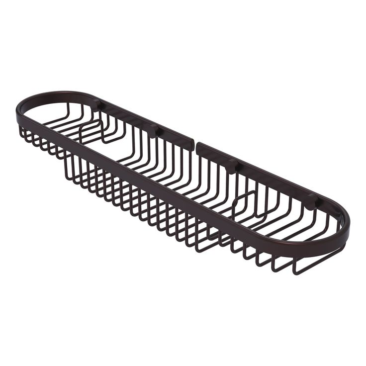 Allied Brass Oval Combination Shower Basket in Antique Brass