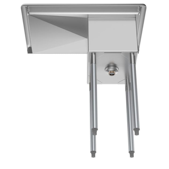 Freestanding Stainless Steel 31 in. 2-Hole Single Bowl Commercial Kitchen Sink