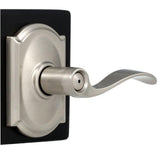 Accent Satin Nickel Privacy Bed/Bath Door Lever with Camelot Trim - Super Arbor