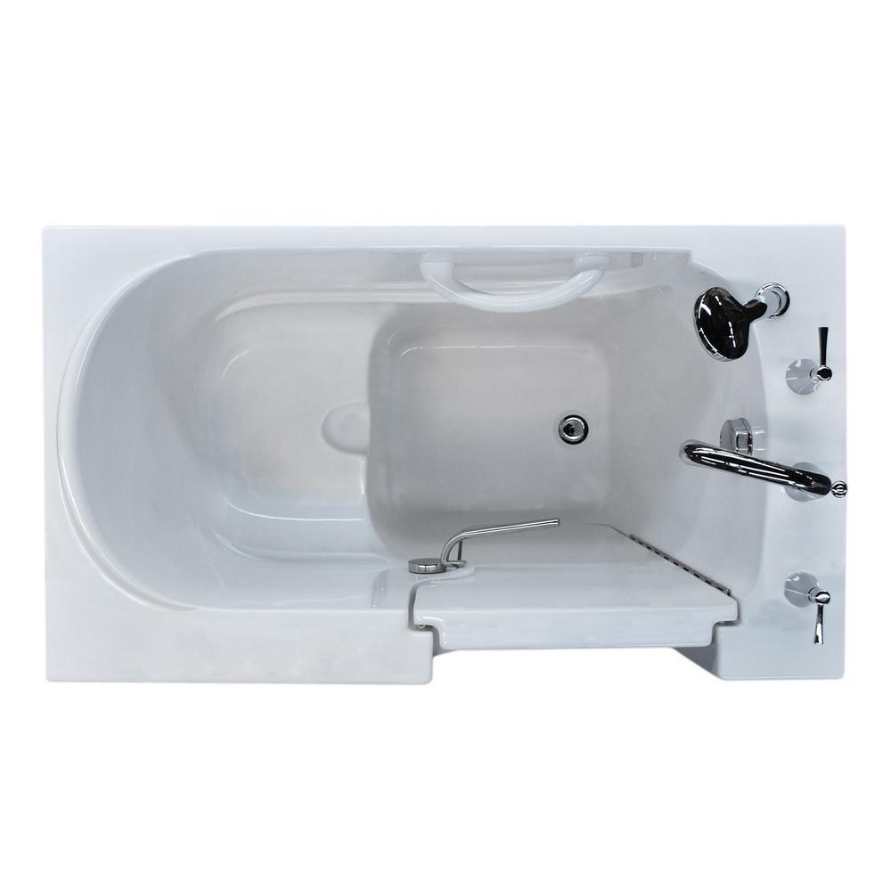 45.75 in. Walk-In Non-Whirlpool Bathtub in White with 1.28 GPF Single Flush Toilet - Super Arbor