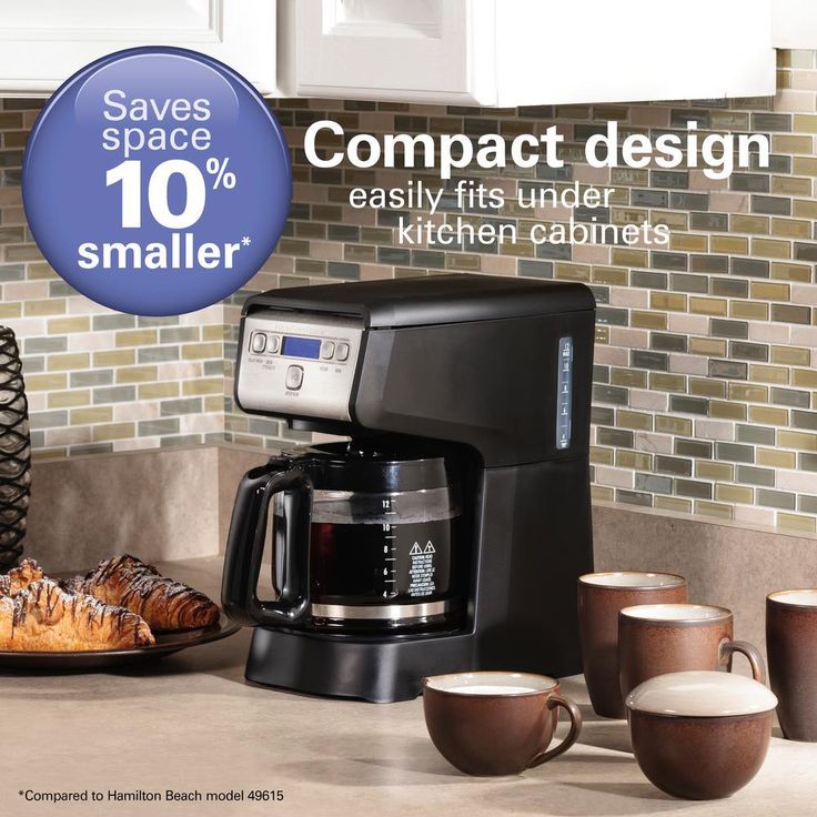 Compact 12-Cup Black Programmable Drip Coffee Maker