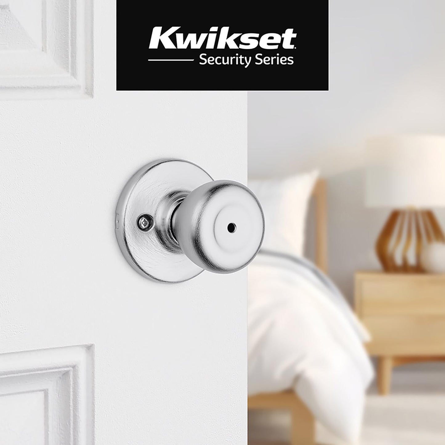 Kwikset Tylo Satin Chrome Privacy Knob, Right or Left Handed