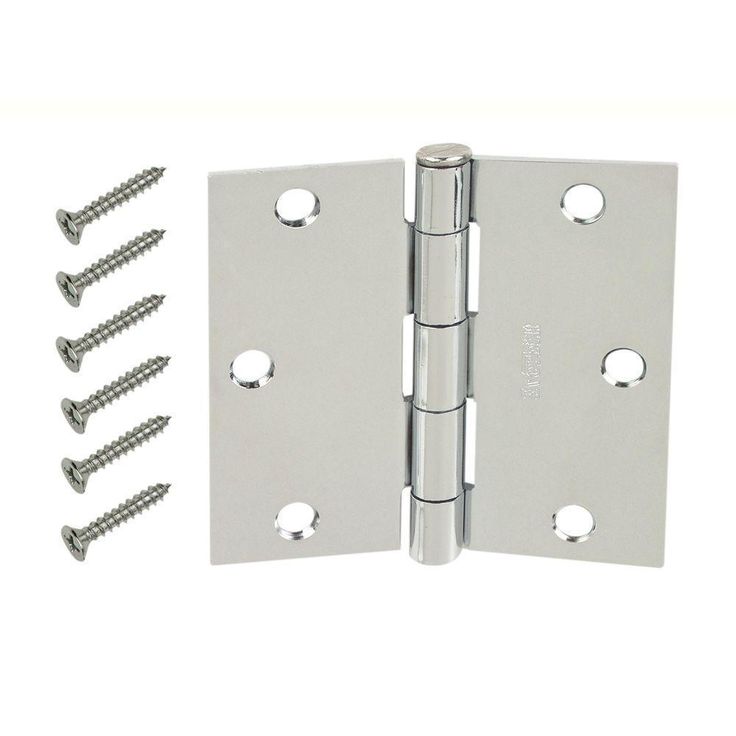 3-1/2 in. Chrome 5/8 in. Radius Security Door Hinges Value Pack (3-Pack)