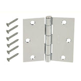 3-1/2 in. Chrome 5/8 in. Radius Security Door Hinges Value Pack (3-Pack)