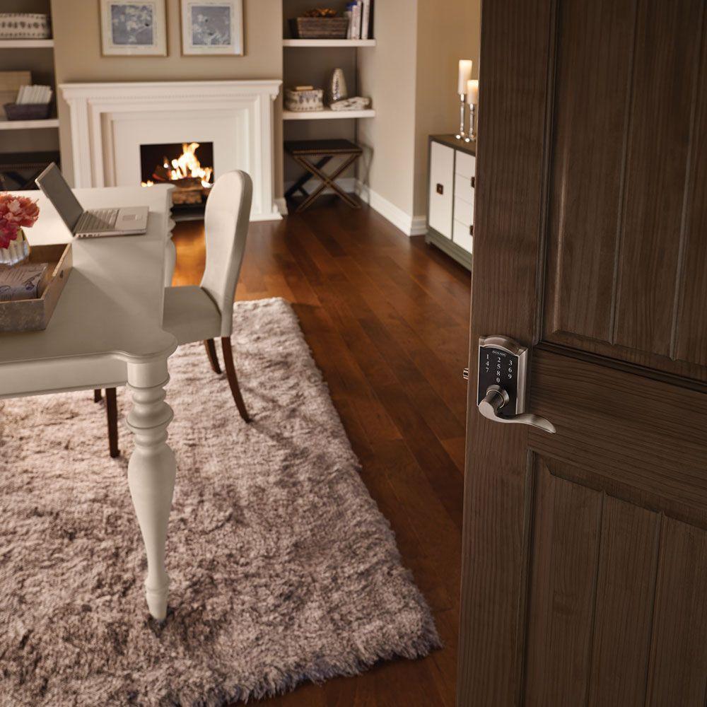 Camelot Aged Bronze Electronic Door Lock with Accent Door Lever - Super Arbor