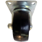 3 in. Soft Rubber Swivel Plate Caster with 175 lbs. Load Rating