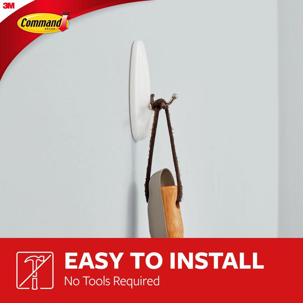 Medium White Wire Hooks Value Pack (7-Hooks) with 12-Adhesive Strips - Super Arbor