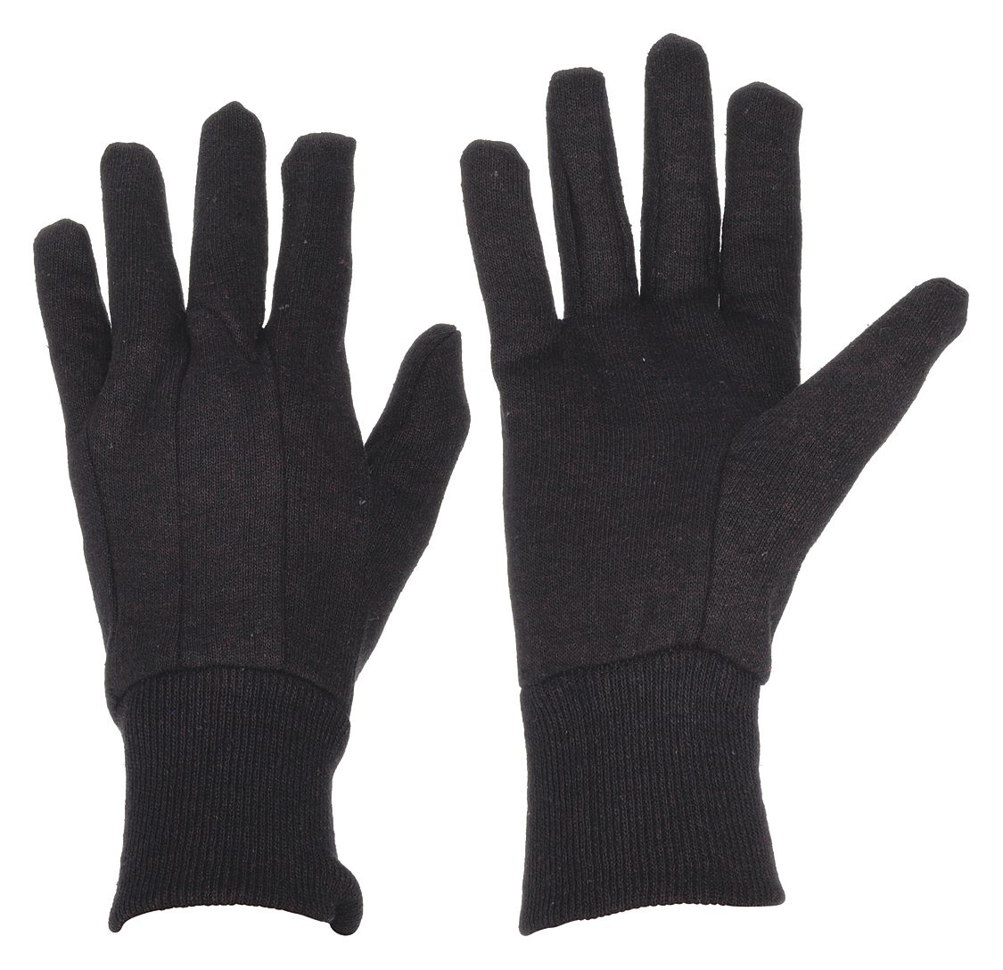 CONDOR Knit Jersey Task & Chore Gloves - L, Brown, 8oz Cotton/Polyester