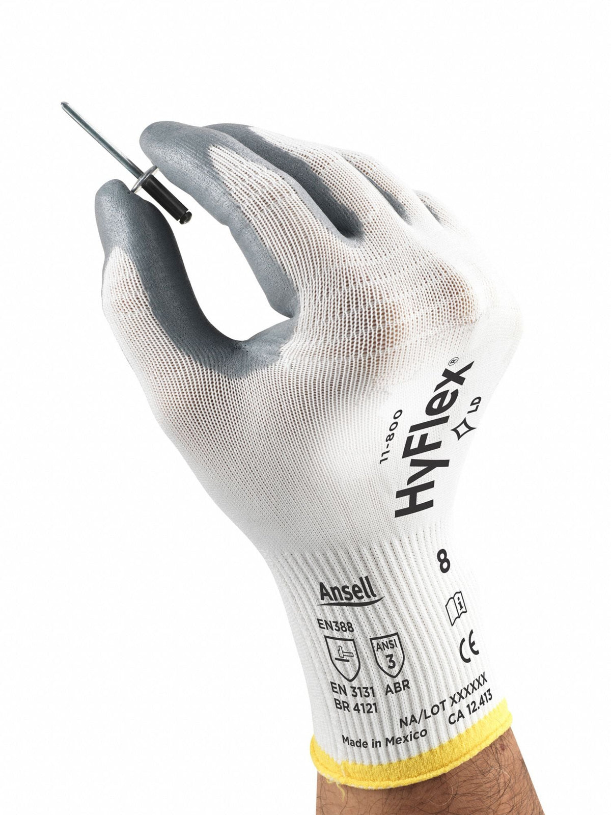 HYFLEX Foam Nitrile Coated Gloves, XS, Sandy, ANSI Level 3