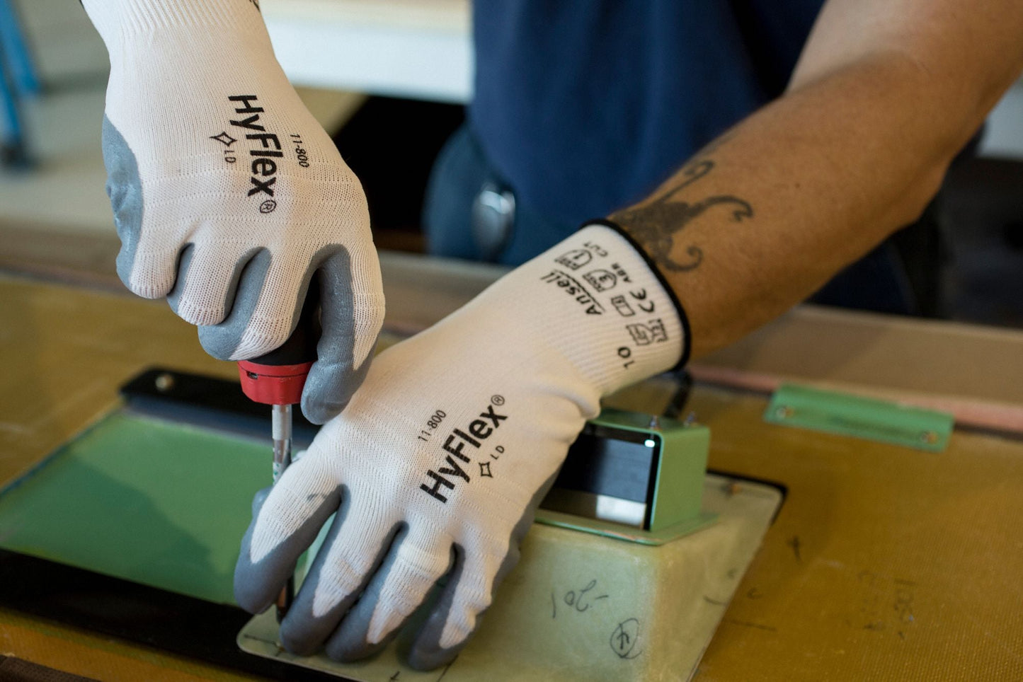 HYFLEX Foam Nitrile Coated Gloves, XS, Sandy, ANSI Level 3