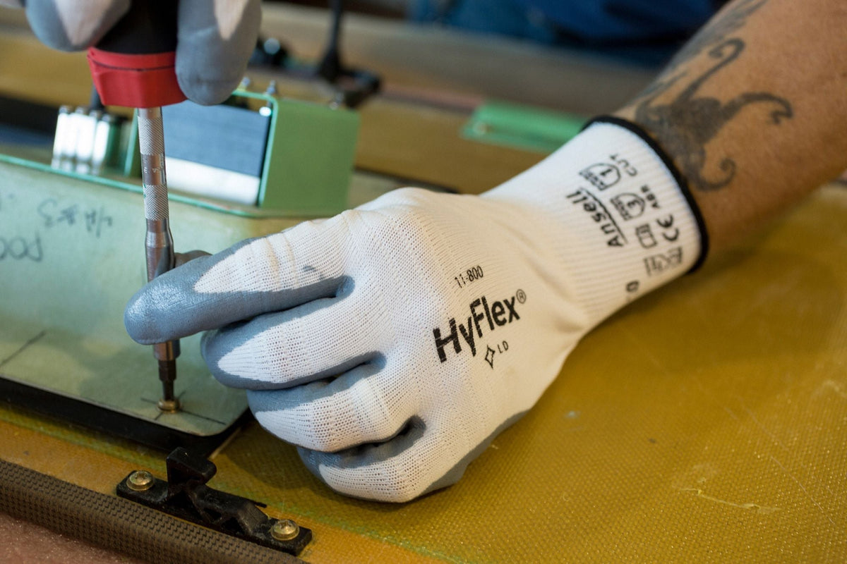 HYFLEX Foam Nitrile Coated Gloves, XS, Sandy, ANSI Level 3