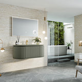 Eviva Haven 39"W x 22"D Green Wall Mount Bathroom Vanity with Green Solid Surface Countertop and Integrated Sink