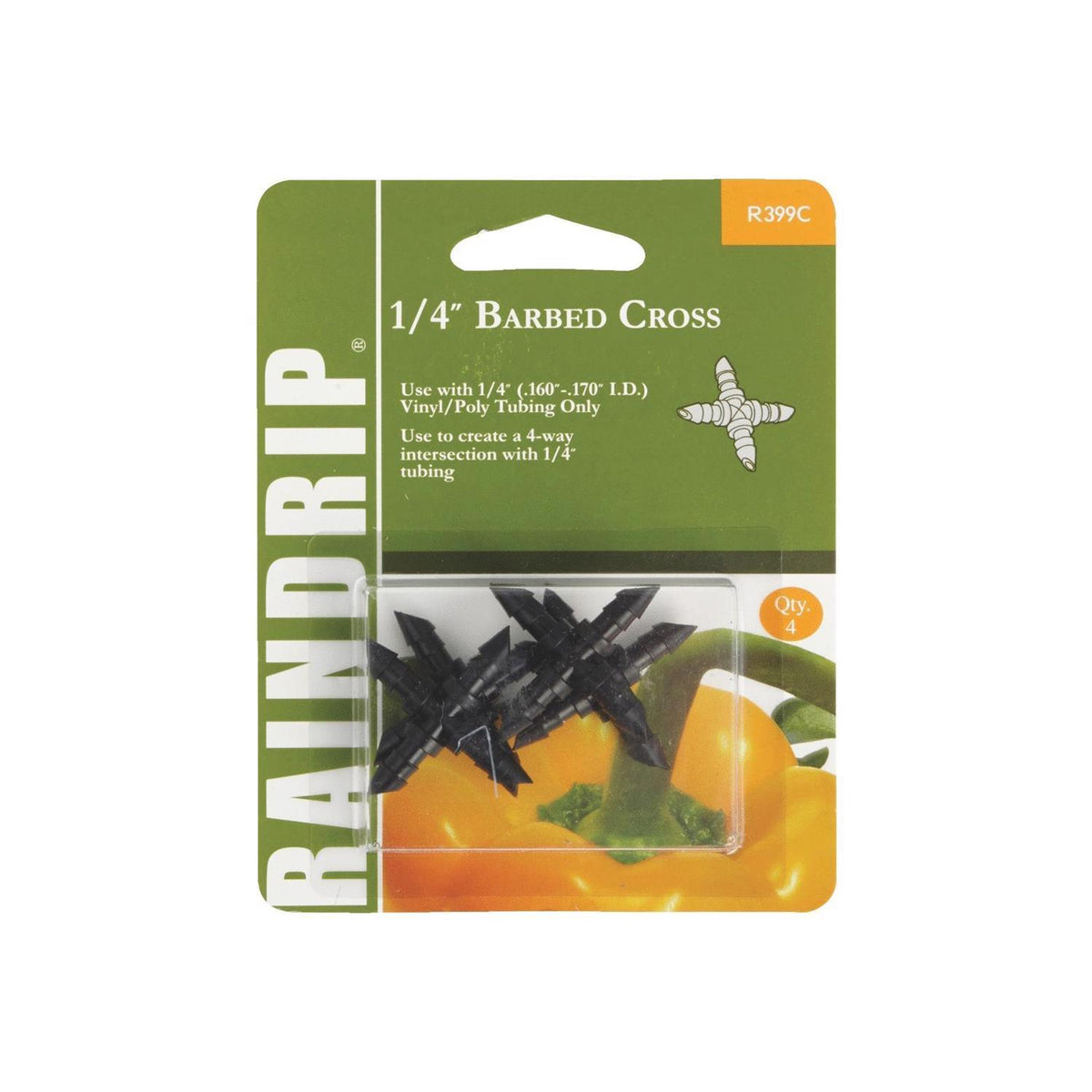 Raindrip 1/4 in. Barbed Drip Irrigation Cross, 4-Pack