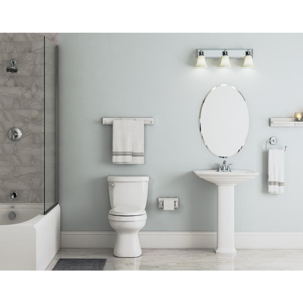 Maine 4.92 in. L x 3.15 in. H x 23.62 in. W Wall-Mounted Opaque Glass Bathroom Shelf in White - Super Arbor