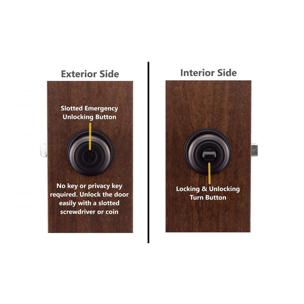 Colonial Black Privacy Bed/Bath Door Knob - Super Arbor