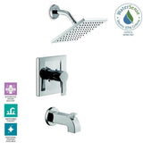 Modern Single-Handle 1-Spray Tub and Shower Faucet in Chrome (Valve Included) - Super Arbor