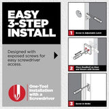 Kwikset Delta Satin Chrome Single-Cylinder Deadbolt Universal Keyed Entry Door Handle Combo Pack (1 Handle and 1 Deadbolt)