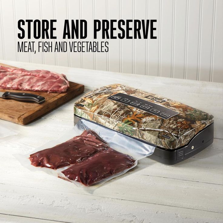 Realtree Edge Camouflage Food Vacuum Sealer with Roll Storage and Bag Cutter