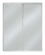 ReliaBilt 9500 Series Walden 48-in x 80-in White Mirror/Panel Mirrored Glass Prefinished Steel Sliding Door (Hardware Included)