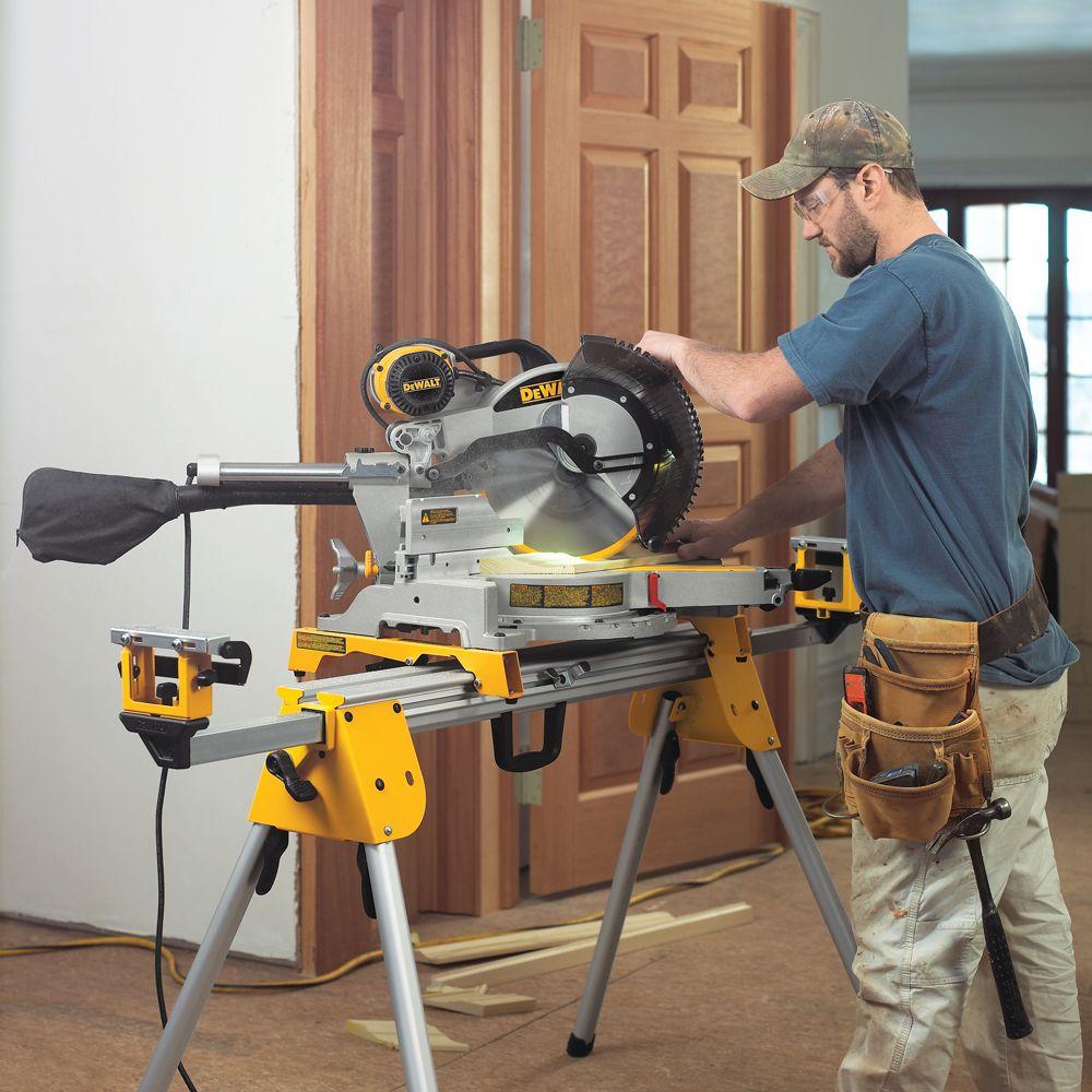 15 Amp Corded 12 in. Sliding Miter Saw with Rolling Miter Saw Stand - Super Arbor