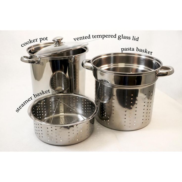 4-Piece 12 Qt. Professional 18/10 Stainless Steel Multi-Cooker with Lid