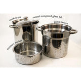 4-Piece 12 Qt. Professional 18/10 Stainless Steel Multi-Cooker with Lid