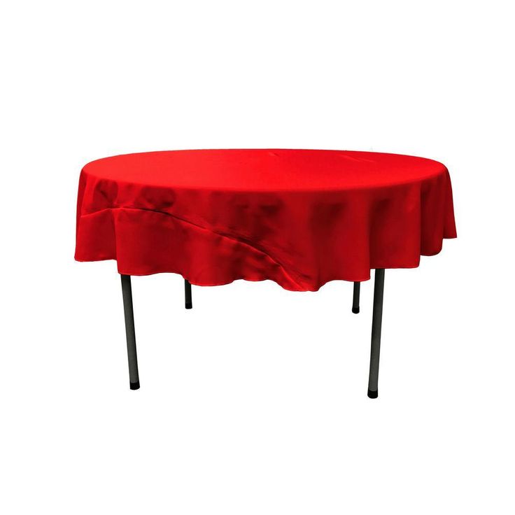 72 in. Round, Red Polyester Poplin Tablecloth