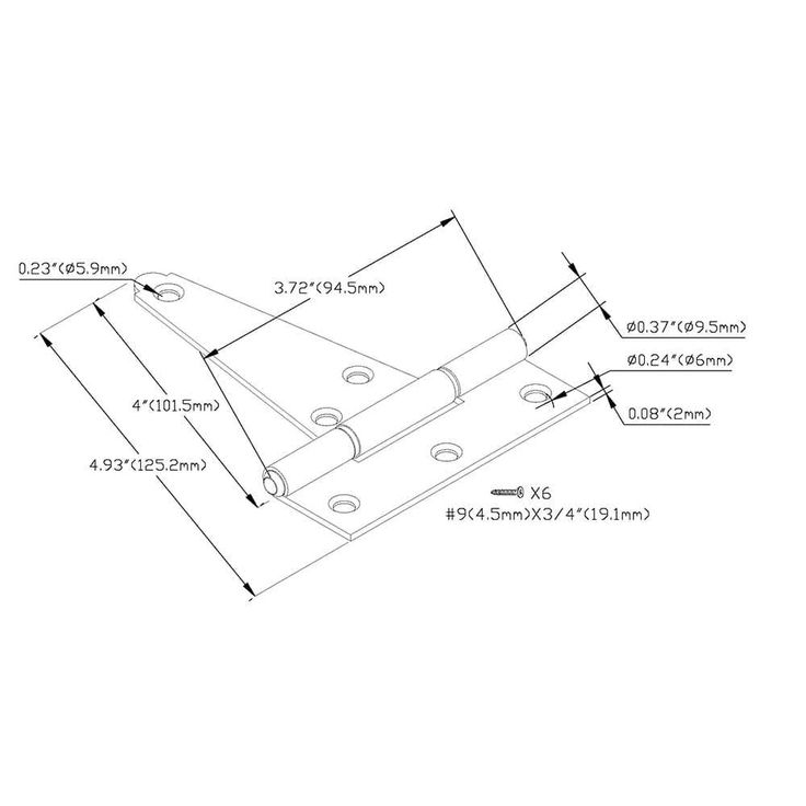 Everbilt 4 in. x 3-1/4 in. Zinc-Plated Gate Tee Hinge