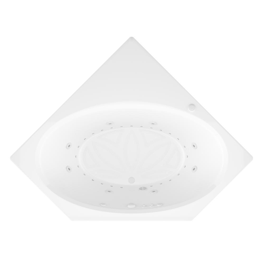 Mali 5 ft. Acrylic Corner Drop-in Whirlpool Air Bathtub in White - Super Arbor