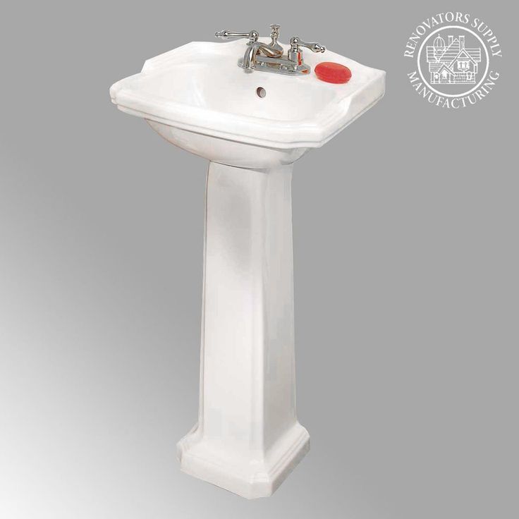 Cloakroom 19 in. Pedestal Combo Bathroom Sink in White with Overflow