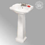 Cloakroom 19 in. Pedestal Combo Bathroom Sink in White with Overflow