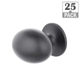 Large Football 1-3/8 in. matte black Classic Oval Cabinet Knob (25-Pack)