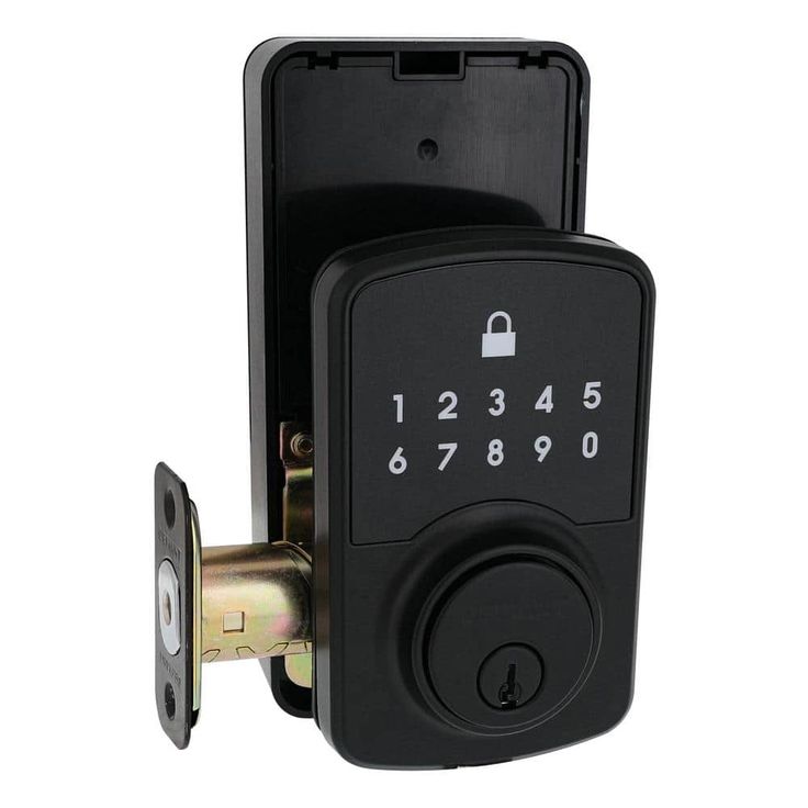 Defiant Square Compact Hubspace Matte Black Electronic Single Cylinder Deadbolt