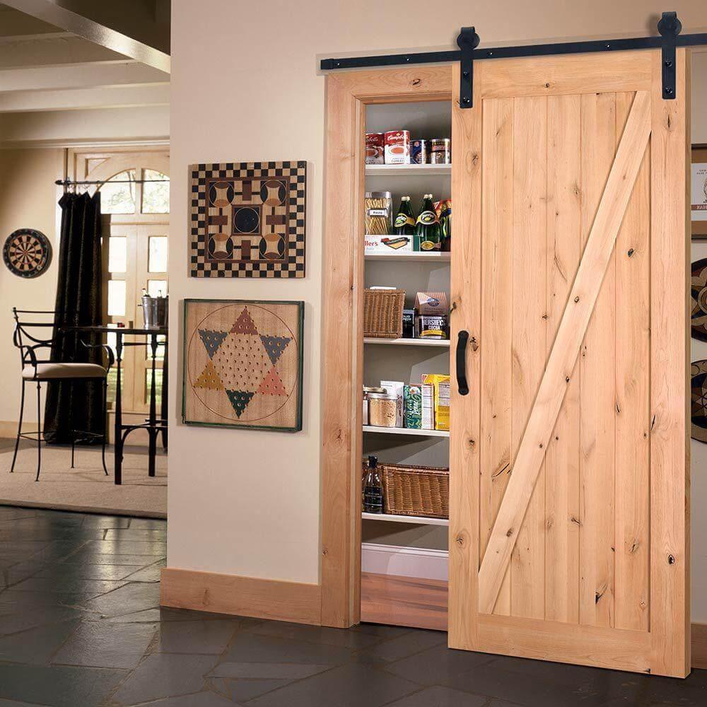 6 ft./72 in. Frosted Black Sliding Barn Door Hardware Track Kit for Single with Non-Routed Floor Guide - Super Arbor