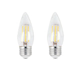 Feit Electric 60W Equivalent B10 Candelabra Dimmable Filament CEC Title 20 Clear Glass Chandelier LED Light Bulb, Daylight (2-Pack)