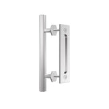 10 in. Black Hexagon Pull and Flush Sliding Barn Door Handle Set - Super Arbor