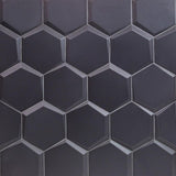 Magen Leveled-Hex Dark Gray Matte Ceramic Hexagon Tile