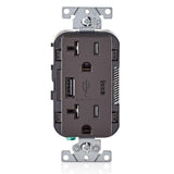 20 Amp Tamper Resistant Duplex Outlet with Type A and Type-C USB Chargers, White - Super Arbor