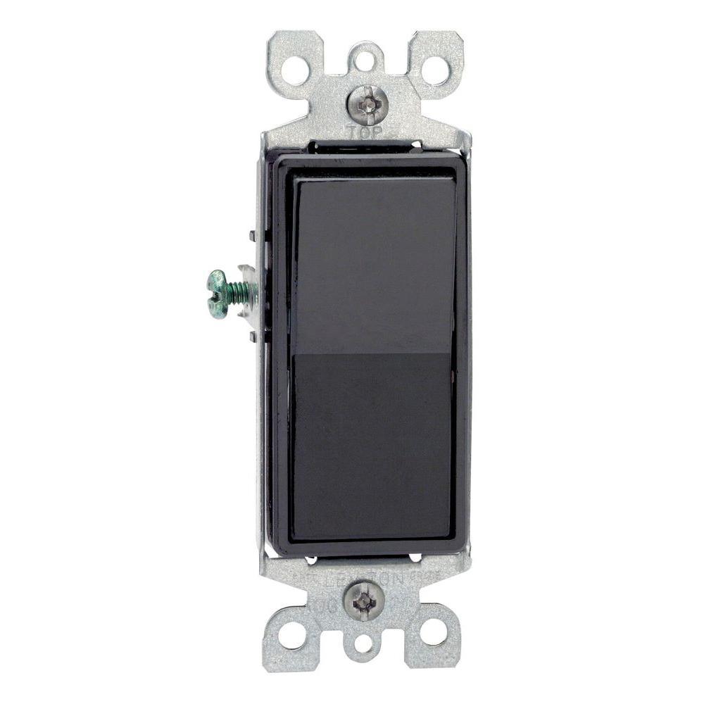 Decora 15 Amp 3-Way Switch, Black - Super Arbor