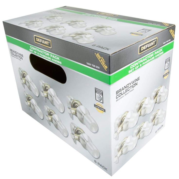 Defiant Brandywine Stainless Steel Passage Hall and Closet Door Knob Contractor Pack (6-Piece)