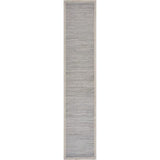 16 in. W x 80 in. L Bordered Light Gray Solid Woven Table Runner
