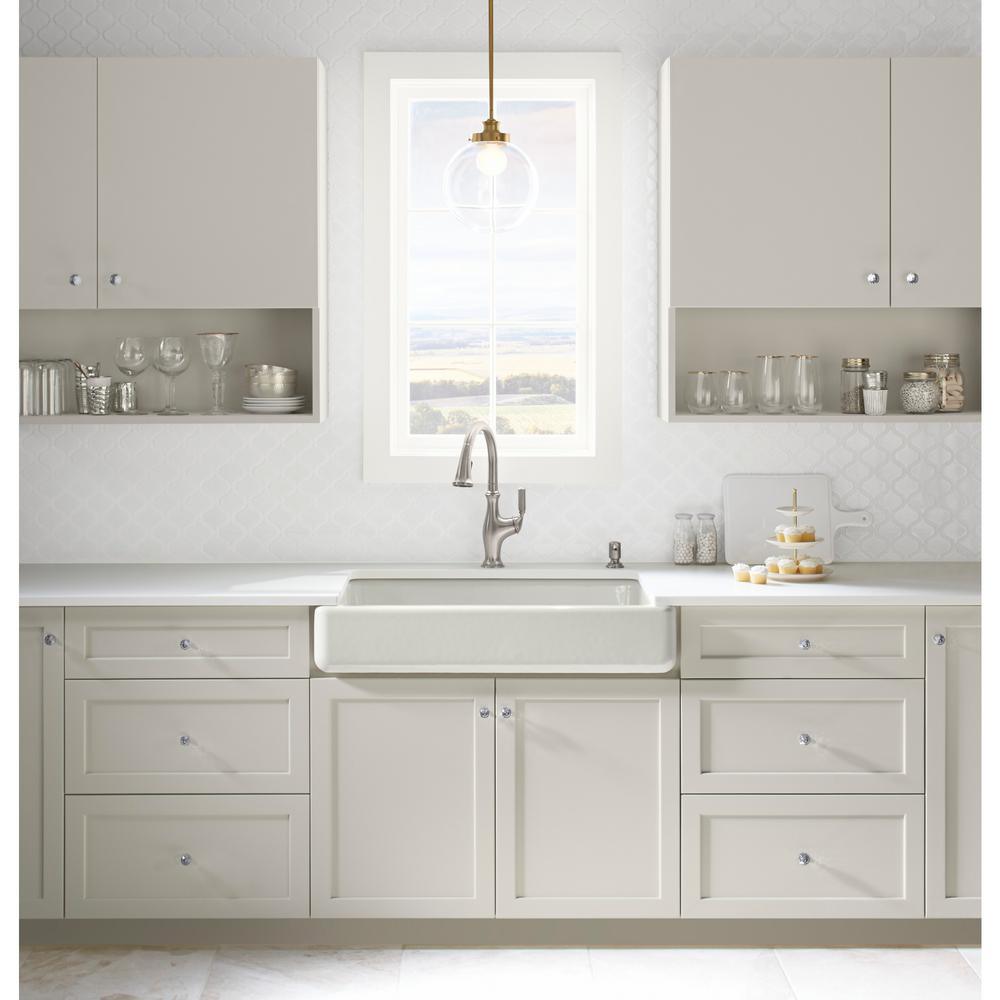 Whitehaven Farmhouse Undermount Apron Front Cast Iron 36 in. Double Bowl with Smart Divide Kitchen Sink in White - Super Arbor