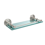 Que New 16 in. L x 3 in. H x 5 in. W Clear Glass Bathroom Shelf with Gallery Rail in Polished Chrome - Super Arbor
