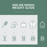 Modern Slant 2-1/4 in. White and Pine Single Prong Hook (5-Pack) - Super Arbor